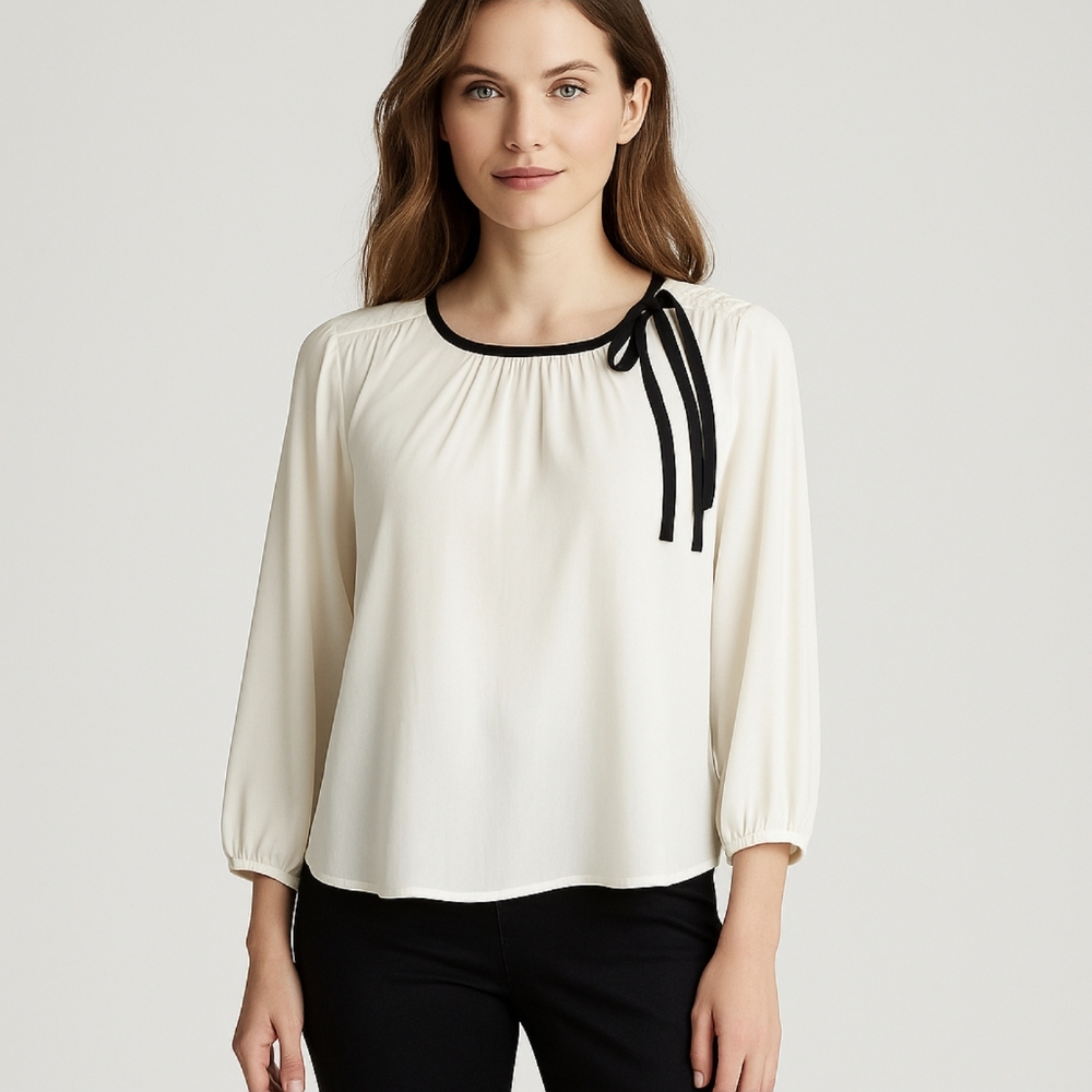 NWT Riley and Rae White Vintage Blouse Sz XL